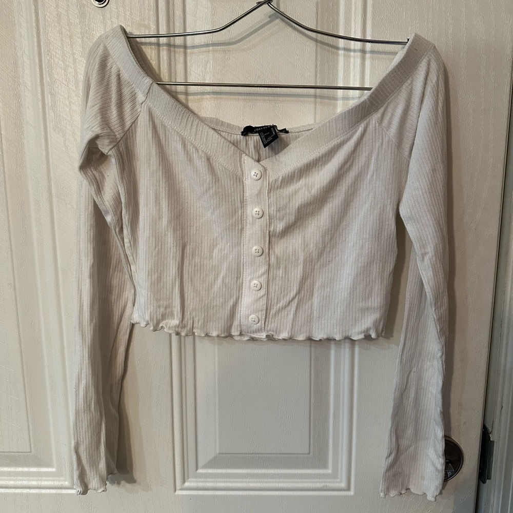 forever 21 off the shoulder white top